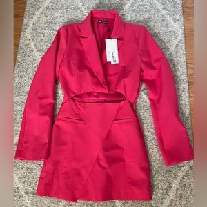 Hot Pink Zara cut out Blazer dress Size Xtra Small